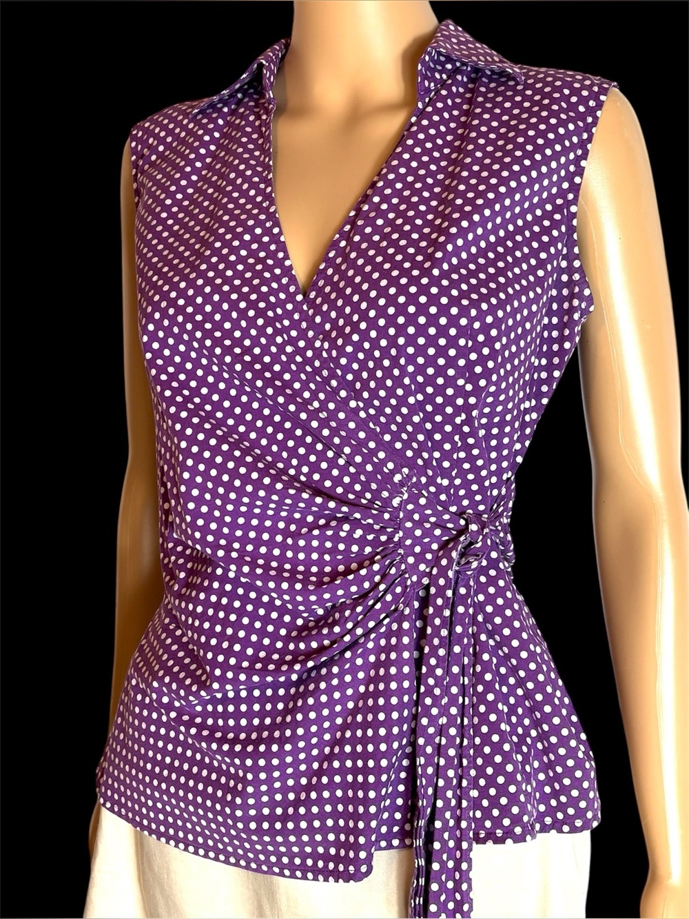Purple Express Design Studio Polka Dot Wrap Top